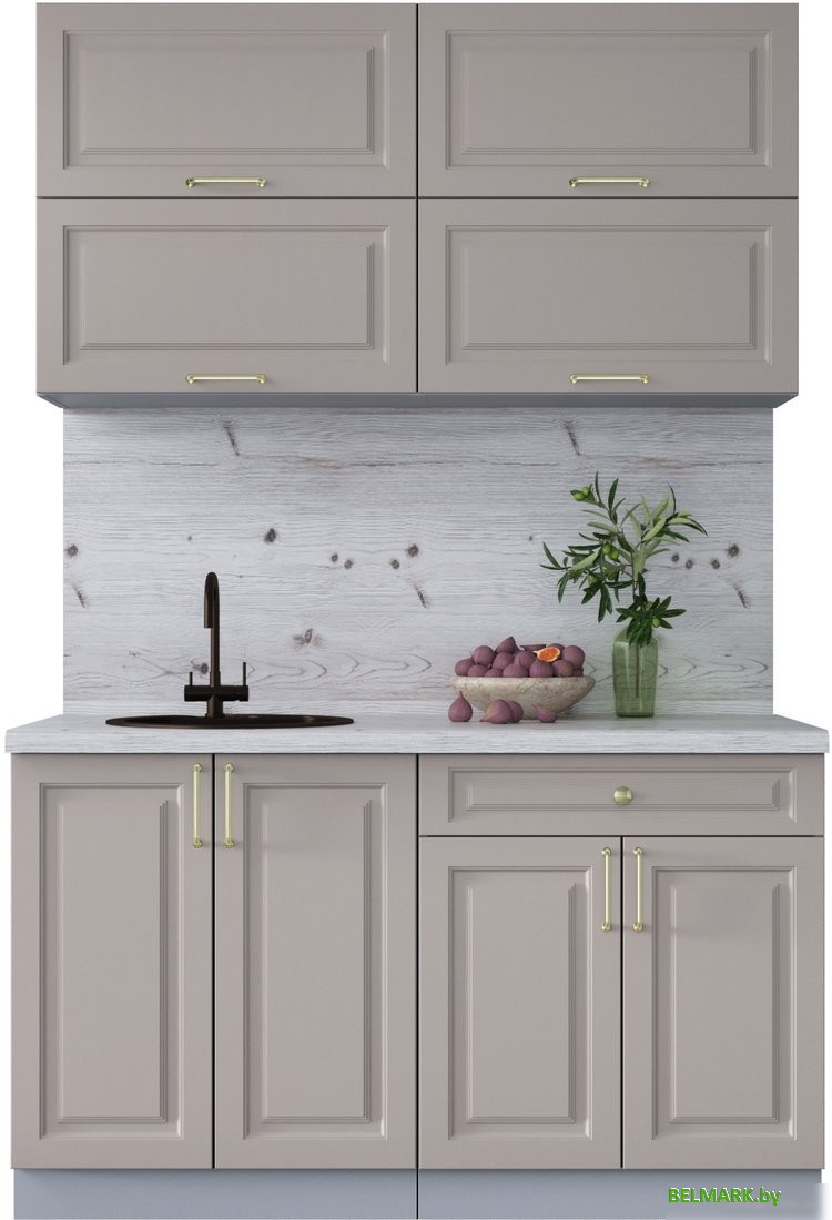 Готовая кухня Интерлиния Мила Шато 1.4Б (луна/луна/бискайская сосна) - фото
