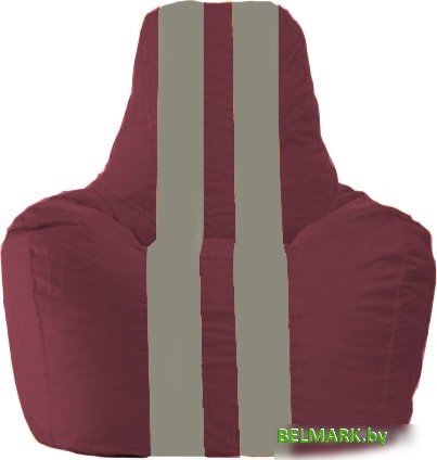 Кресло-мешок Flagman Спортинг С1.1-303 (бордовый/серый) - фото