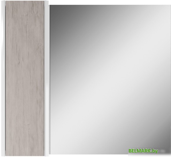 Домино Шкаф с зеркалом Uno 80 (дуб серый) - фото