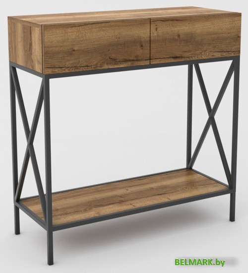 Консольный стол Hype Mebel Лесс 100x40 (черный/дуб галифакс олово) - фото