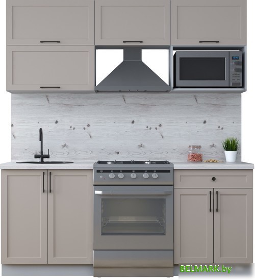 Готовая кухня Интерлиния Тренд 1.9В (луна/луна/бискайская сосна) - фото