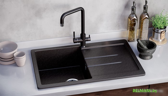 Кухонная мойка Ulgran U-507 (ультра-черный) - фото2