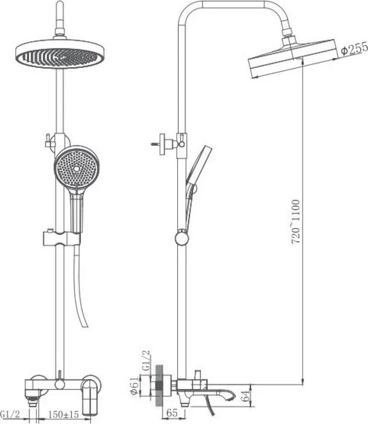 Душевая система Haiba HB24553-5 - фото2