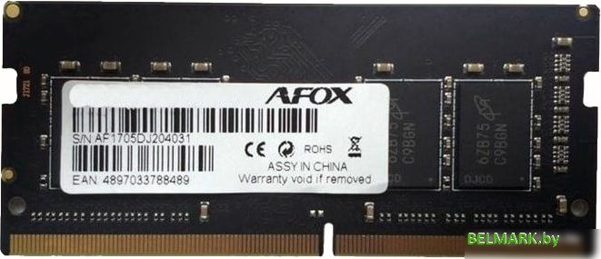 Оперативная память AFOX 8GB DDR4 SODIMM PC4-21300 AFSD48FH1P - фото