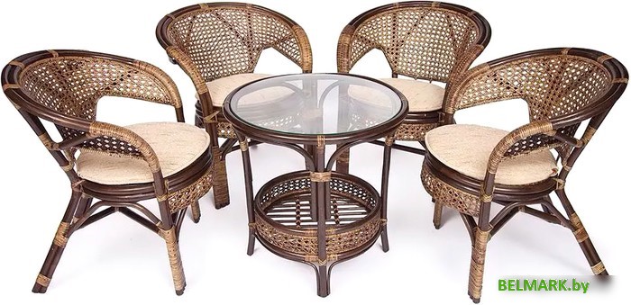 Обеденная группа TetChair Pelangi 02/15 4 кресла (грецкий орех) - фото