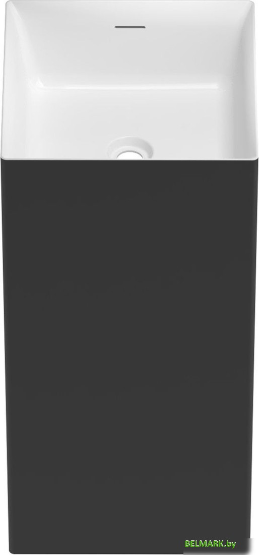 Умывальник Wellsee Pure BY Wellsee 230713000 (отдельностоящий, без отверстия под смеситель, матовый черный/глянцевый белый) - фото2
