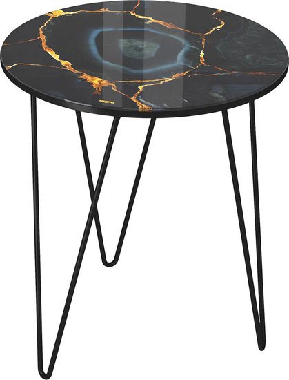 Журнальный столик Sheffilton SHT-CT27 (титановый кварц/черный муар) - фото