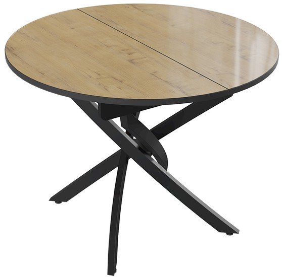 Кухонный стол Трия Diamond тип 3 КМ+02.68.000.168 (черный муар-бунратти глянец) - фото