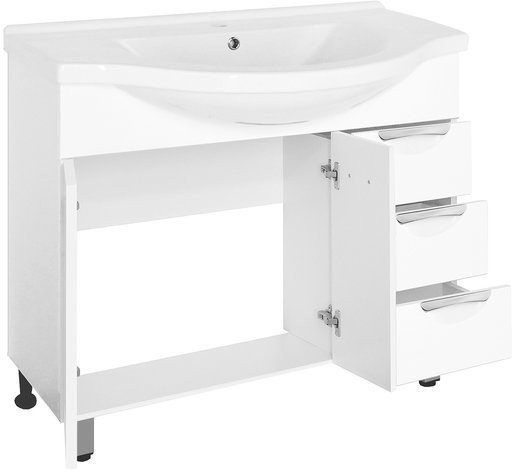 Style Line Тумба под умывальник Жасмин 100 3 ящика (для классической раковины) - фото2