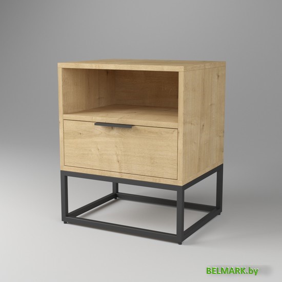 Тумба Дабер 003 ТП3.0.2.14 (черный/дуб гамильтон натуральный) - фото