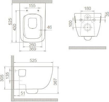 Унитаз CeraStyle Aqua HC00706PN00 (без сиденья) - фото2