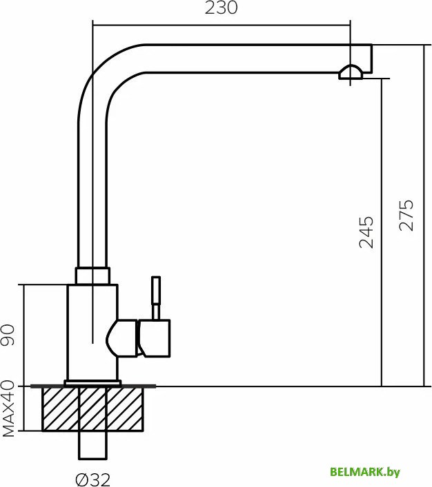 Смеситель Polygran Спика (космос 316) - фото2