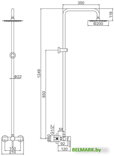 Душевая система Ledeme L72406 - фото2
