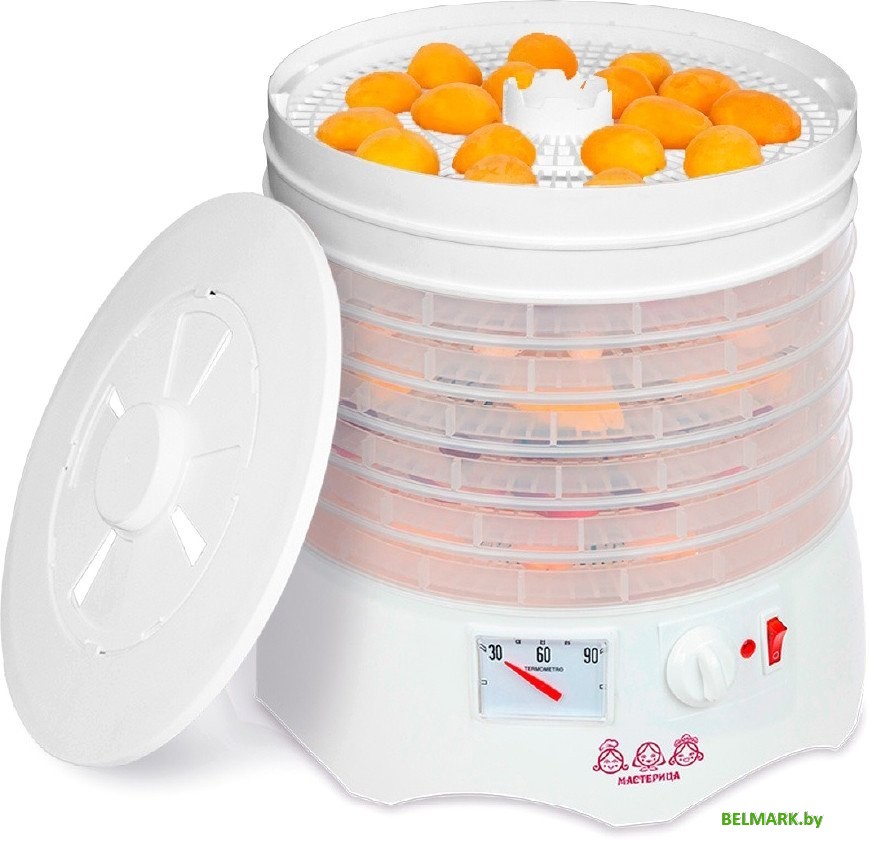 Сушилка для овощей и фруктов Мастерица EFD-0602VM (6 прозрачных поддонов + 2 белых поддона + поддон для пастилы) - фото