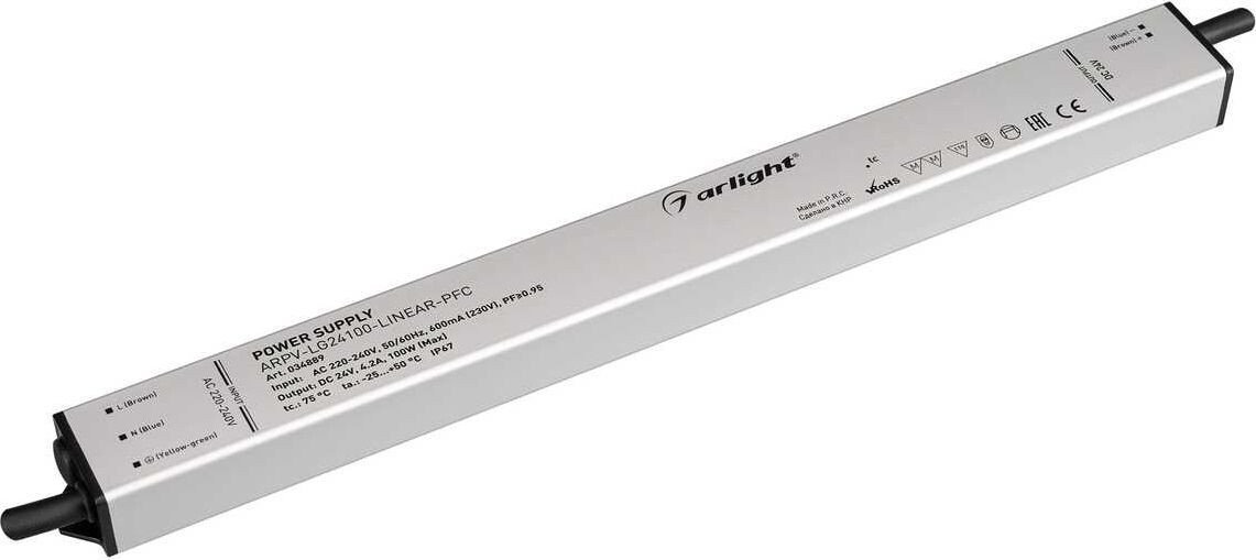 Блок питания Arlight ARPV-LG24100-Linear-PFC 24V 100W IP67 4.2A 034889 - фото