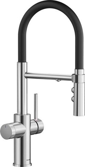 Смеситель Blanco Catris-S Flexo Filter (черный/нержавеющая сталь) - фото
