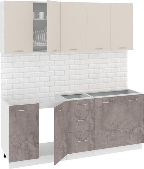 Кухня Кортекс-мебель Корнелия Лира 2.0 без столешницы (капучино/оникс) - фото