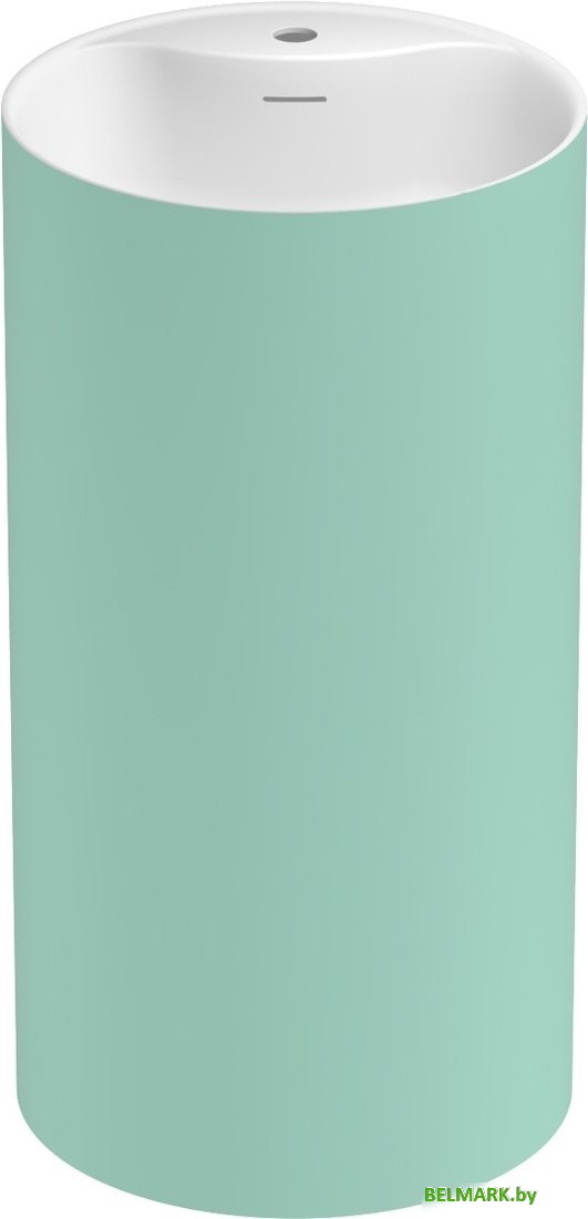 Умывальник Wellsee Chalice Perfection 230627000 (отдельностоящий, с отверстием под смеситель, цвет матовый светло-зеленый/глянцевый белый) - фото