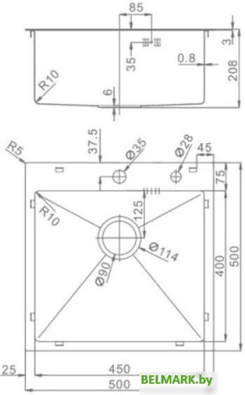 Кухонная мойка Raglo R700.5050.05 - фото2