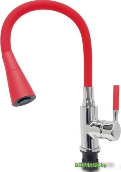 Смеситель Ledeme L4199-1 (хром/красный) - фото