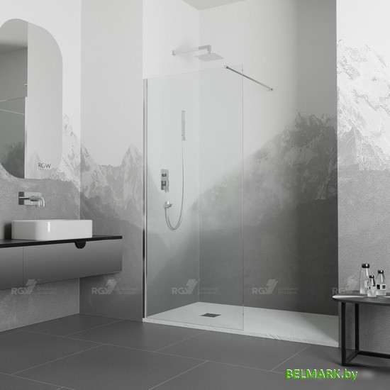 Душевая стенка RGW WA-010 351001010-11 100 (хром/прозрачное стекло) - фото