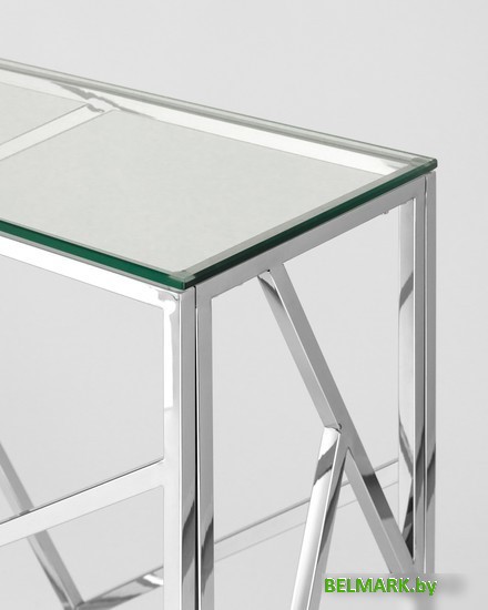 Консольный стол Stool Group Арт Деко 115x30 ECST-015 (прозрачное стекло/сталь серебристый) - фото2