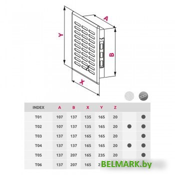 Вентиляционная решетка Awenta Eko T02 13.5x16.5 (белый) - фото2