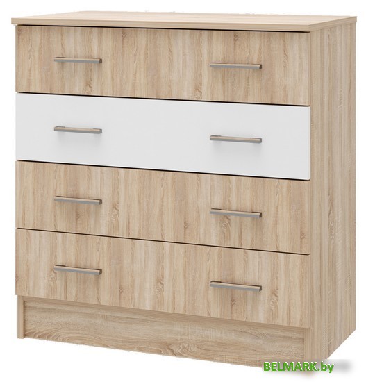 Комод Памир Беатрис 800 (дуб сонома-белый глянец) - фото