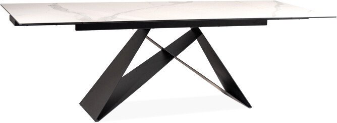Кухонный стол Signal Westin III ceramic WESTINIIIBC180 (белый мрамор/черный) - фото