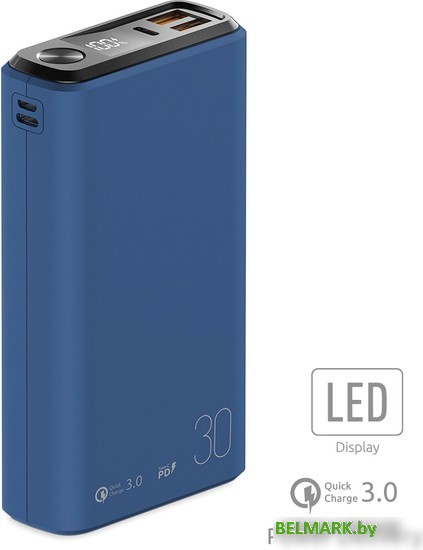 Внешний аккумулятор Olmio QS-30 30000mAh (темно-синий) - фото2