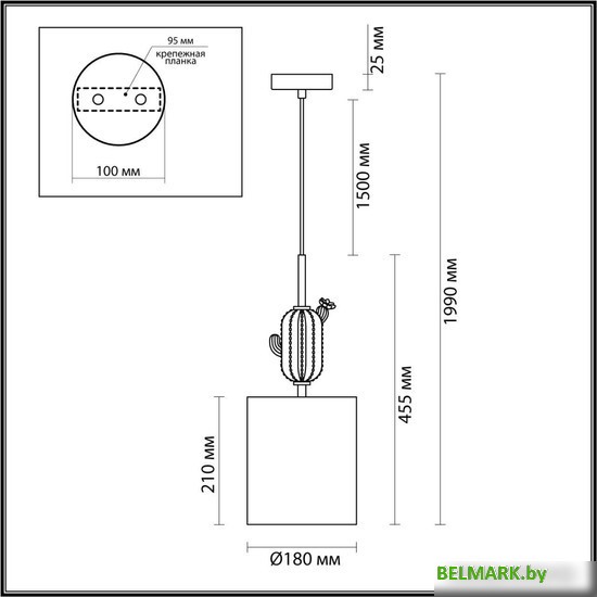 Подвесная люстра Odeon Light Cactus 5425/1 - фото2