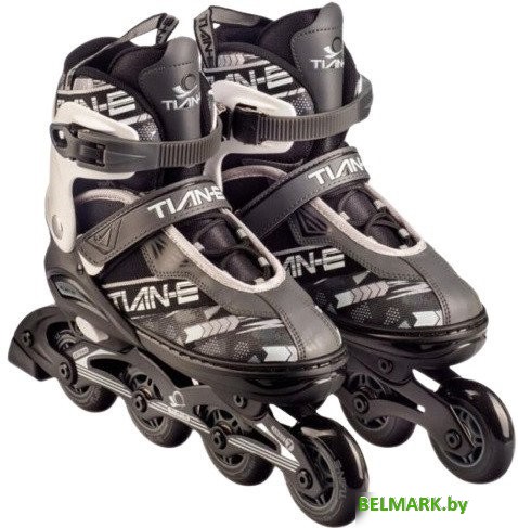 Роликовые коньки TIAN-E TE-781GRM (р. 35-38, серый) - фото