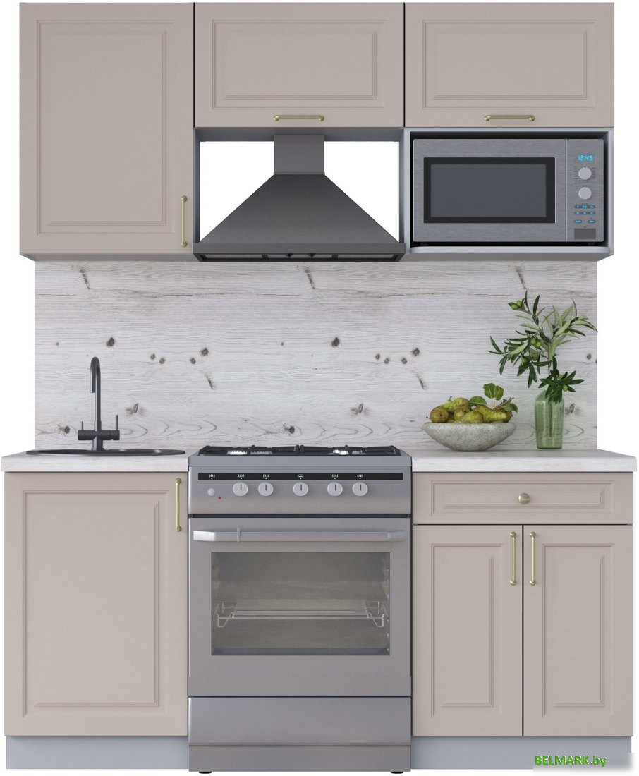 Готовая кухня Интерлиния Мила Шато 1.7В (луна/луна/бискайская сосна) - фото