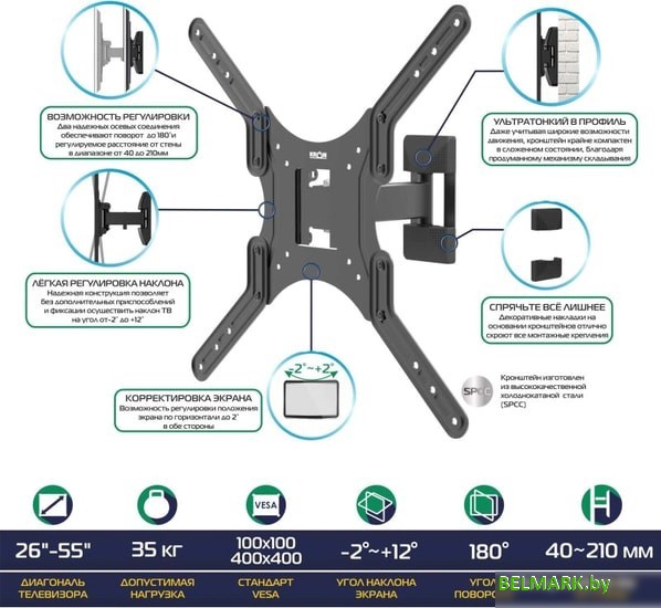 Кронштейн Onkron M2 (черный) - фото2