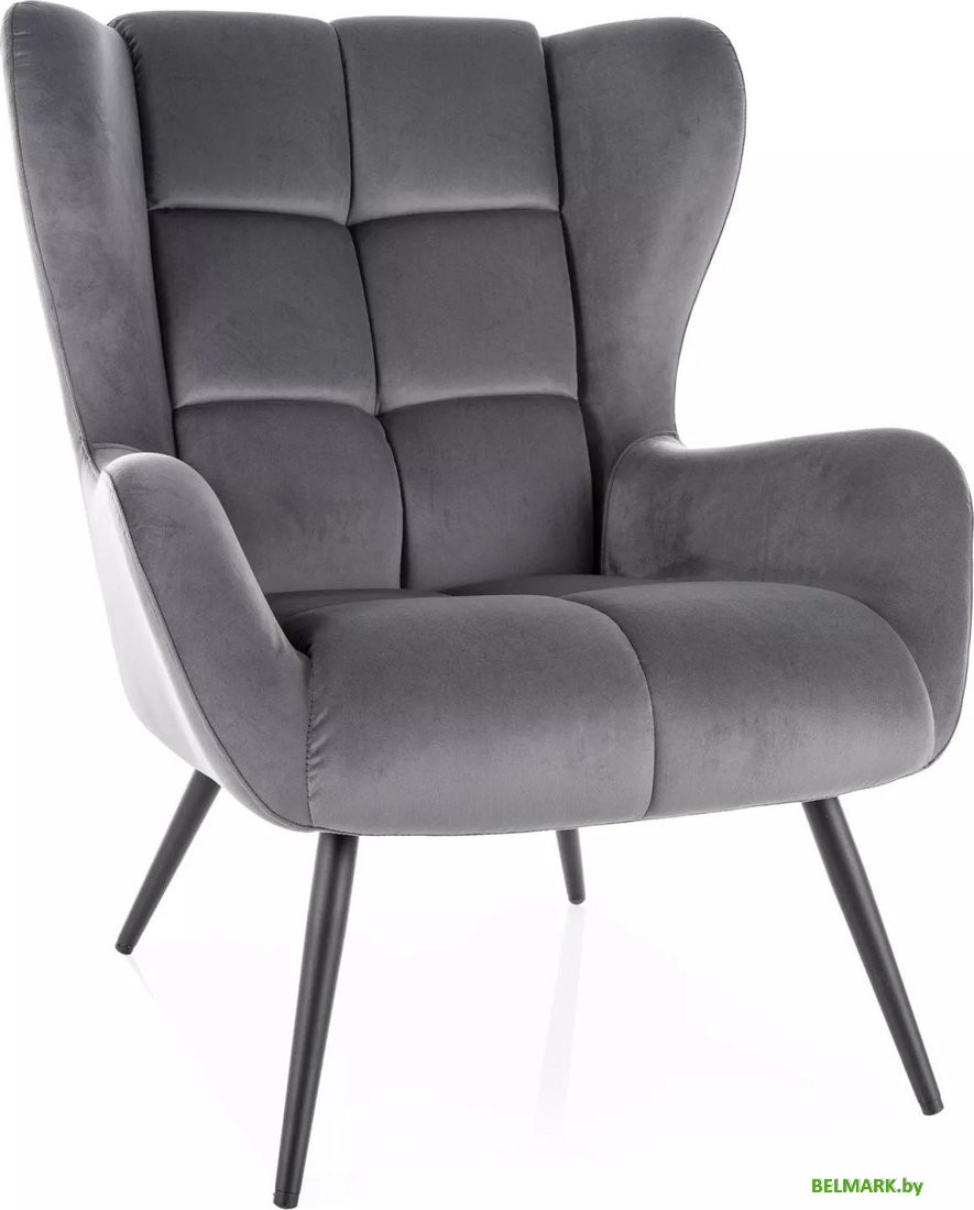 Интерьерное кресло Signal Louis Velvet 14 (серый/черный) - фото