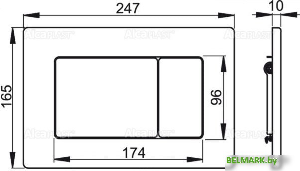 Панель смыва Alcaplast M279S (хром матовый) - фото2