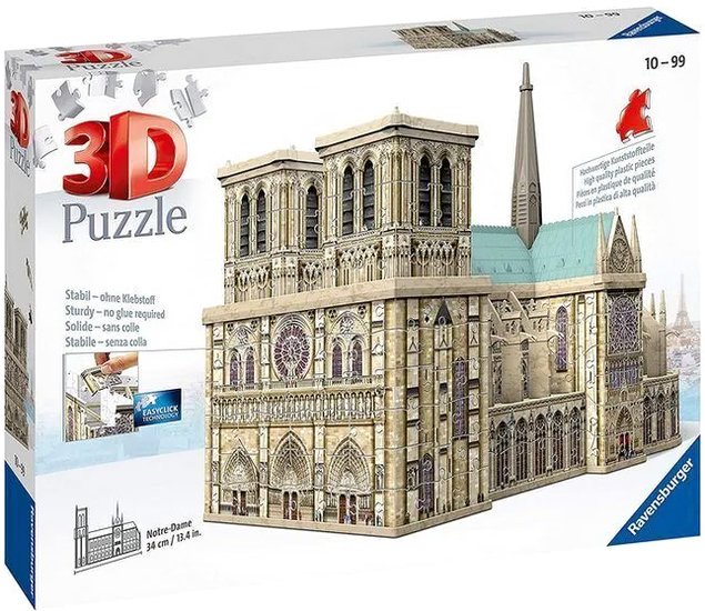 3Д-пазл Ravensburger Нотр Дам 12523 (216 эл) - фото