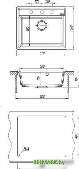 Кухонная мойка Lemark Hanka 9910015 (серый) - фото2