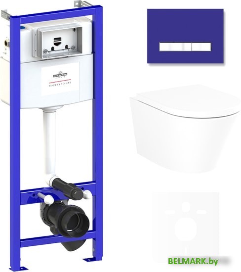 Унитаз Lavinia Boho Relfix Biore Compacto Rimless 6 в 1 75110139 (фиолетовый стекло) - фото