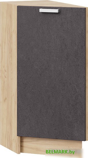 Шкаф напольный Трия Гранита 1Н3Т (дуб крафт золотой/бетон графит) - фото