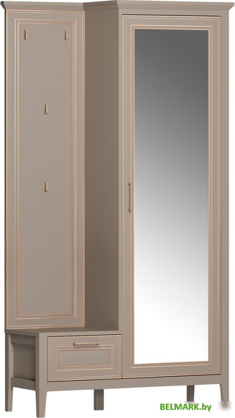 Тумба для обуви Black Red White Classic С вешалкой PPK1D1K/P (глиняный серый) - фото