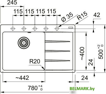 Кухонная мойка Franke Centro CNG 611-78 TL 114.0633.144 (белый) - фото2
