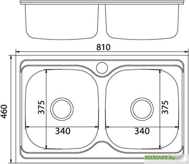 Кухонная мойка Mixline 532312 (полированная, 0.8 мм) - фото2