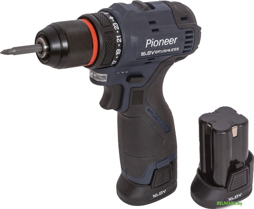 Дрель-шуруповерт Pioneer Tools CD-E1602BL-12C (с 2-мя АКБ, кейс) - фото2