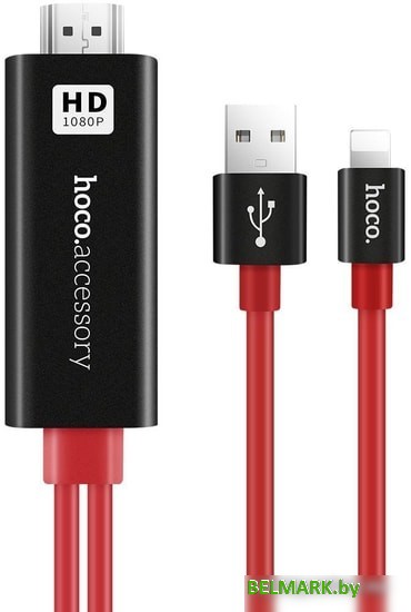 Разветвитель Hoco UA4 (черный/красный) - фото