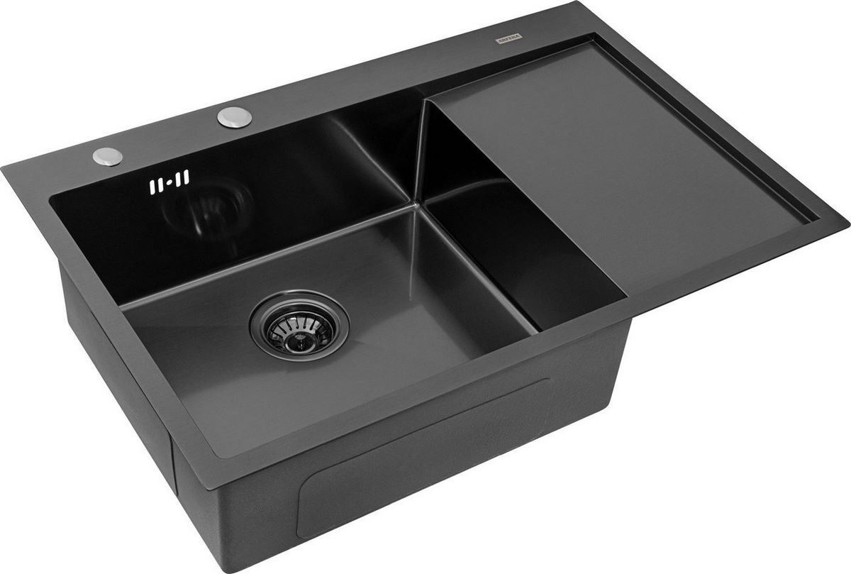 Кухонная мойка ARFEKA ECO AR 780*500 L BLACK PVD NANO - фото