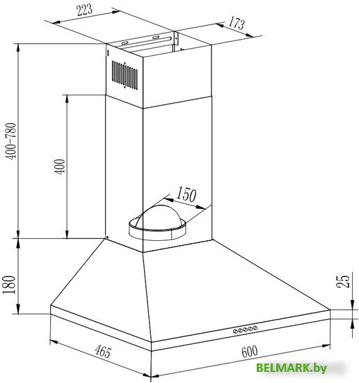 Кухонная вытяжка GrandGermes Rimini 60 (черный) - фото2