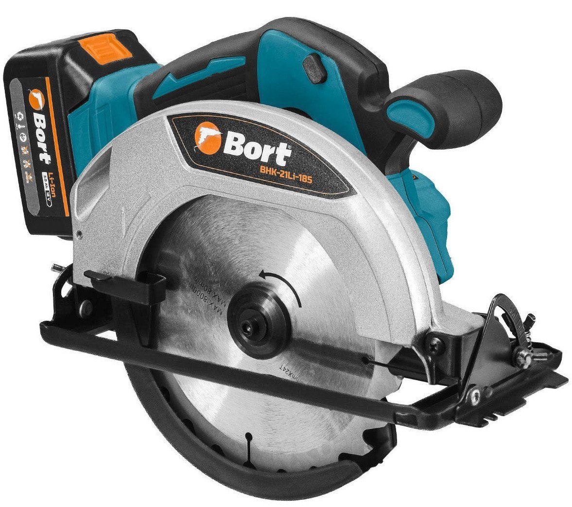 Дисковая (циркулярная) пила Bort BHK-21Li-185 (с 2-мя АКБ) - фото