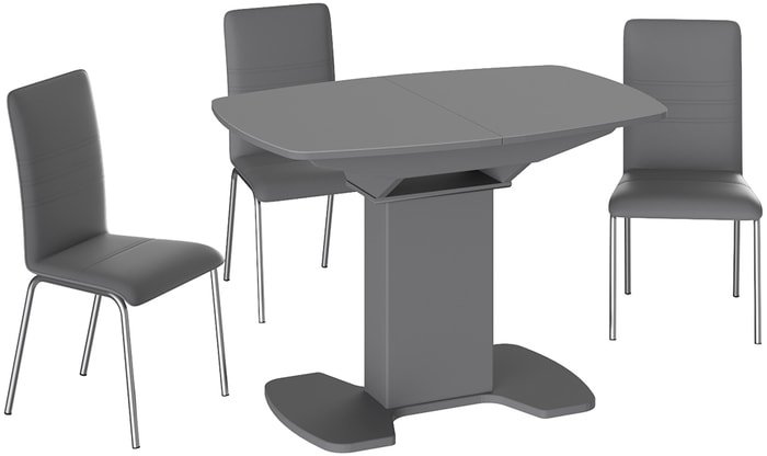 Кухонный стол Трия Портофино СМ(ТД)-105.01.11(1) (серый/стекло серое матовое Lux) - фото2