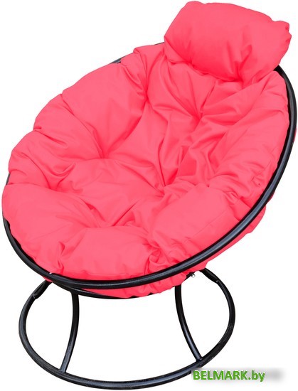 Кресло M-Group Папасан мини 12060408 (черный/розовая подушка) - фото